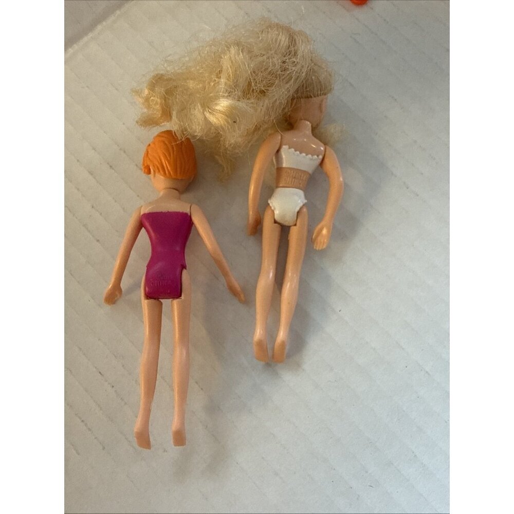 Vintage Mattel Polly Pocket Pink Flower Car Convertible With 2 Dolls 2005 - Picture 15 of 16